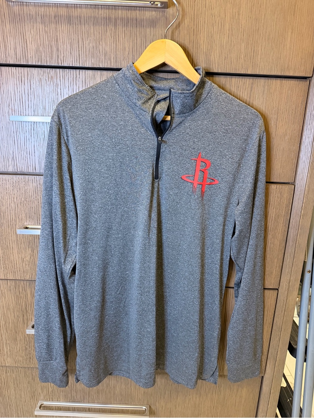 NBA Gray Heather Quarter-Zip with Red Logo